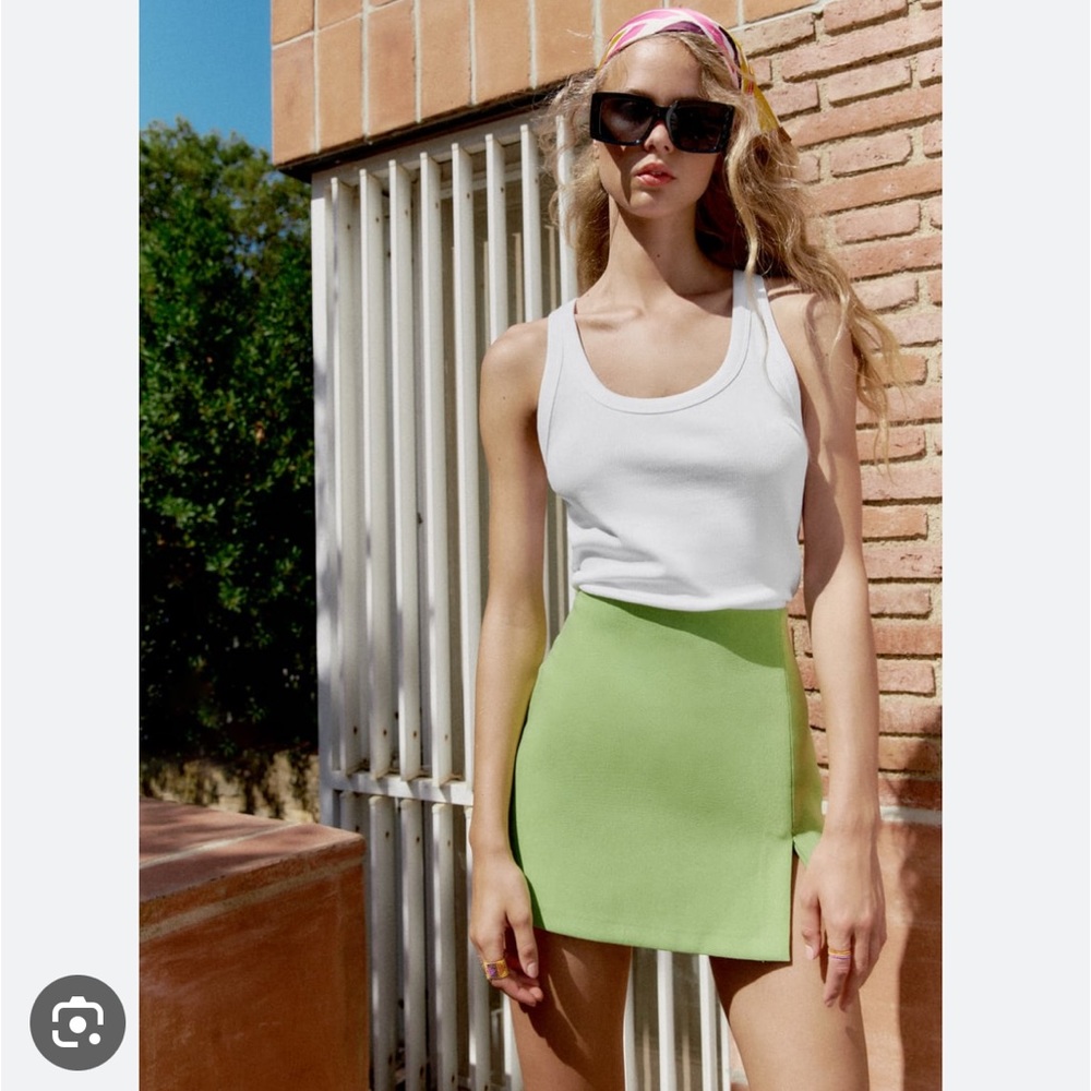 zara green skort